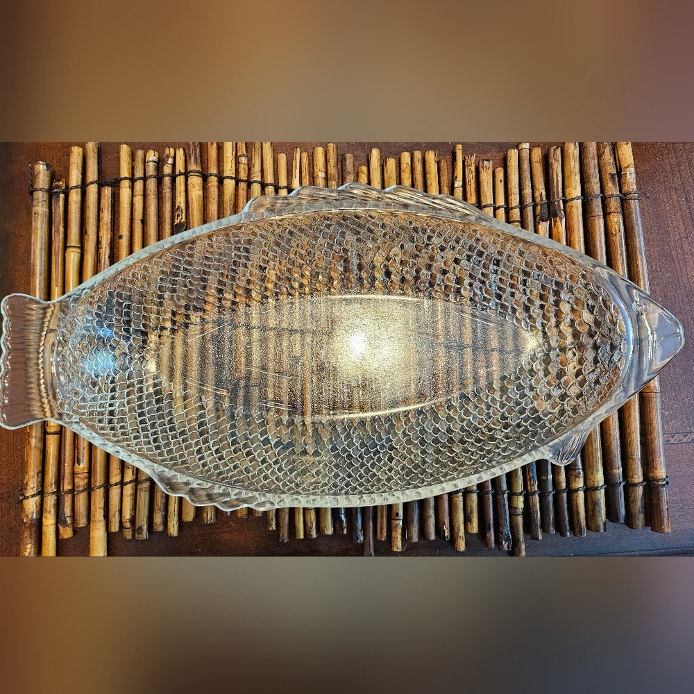 Vintage Glasbake Trout Tray